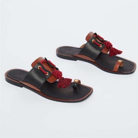 Free People Black and Brown Sandals - Picture 2 of 9